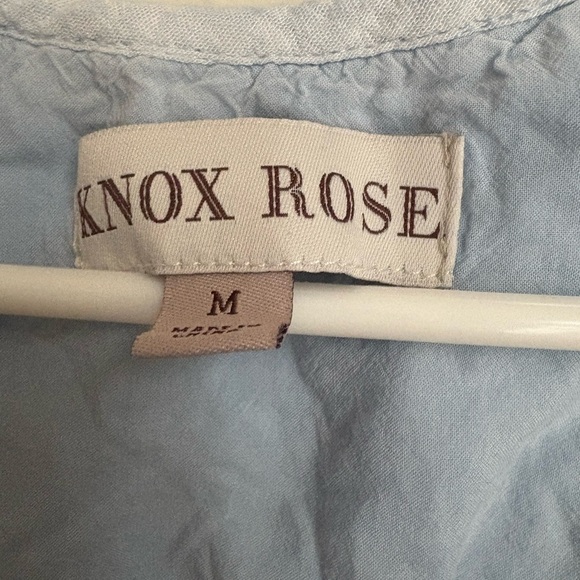 KNOX ROSE BABY BLUE EYELET TOP SIZE M - Picture 3 of 4